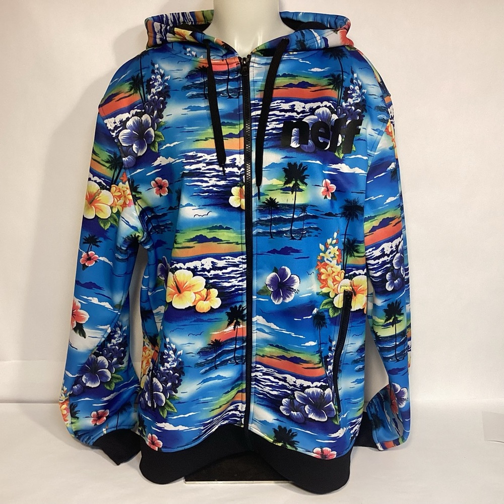 Neff Shredder Tropical zip up Hoodie size Women’s Medium